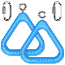 Dolibest 2Pcs Trapeze Swing Bar Rings with 6.1 inches, Blue- 2 Pack