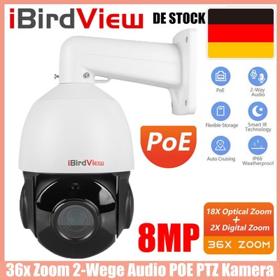 IBirdView 8MP 36x optischer Zoom 2-Wege Audio IP66 POE Speed Dome IP PTZ Kamera