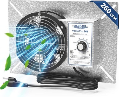 260 CFM Crawl Space Ventilator Fan, 6.7 Inch Basement Vent Fan with Humidistat..