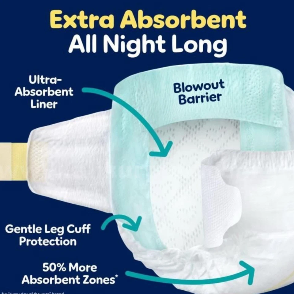 Pampers Swaddlers Overnights Disposable Baby Diapers - Size 6 - 42 Count - Image 2 of 3