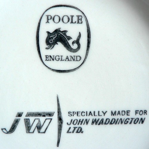 POOLE POTTERY 9" FOOTED BOWL JOHN WADDINGTON PLAYING CARDS SUITS BRIDGE POKER A1 - Picture 8 of 8