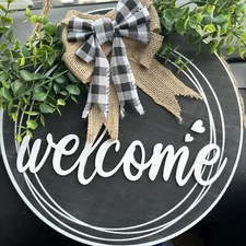 Welcome Sign For Front Door Hanging Home SweetHome Wood Sign for Farmhouse Porch