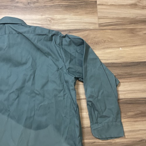 Camisa Dickies Para Hombres XL 17 1/2 x 33 Trabajo Abotonada Bolsillos Verdes Manga Larga - Imagen 10 de 12