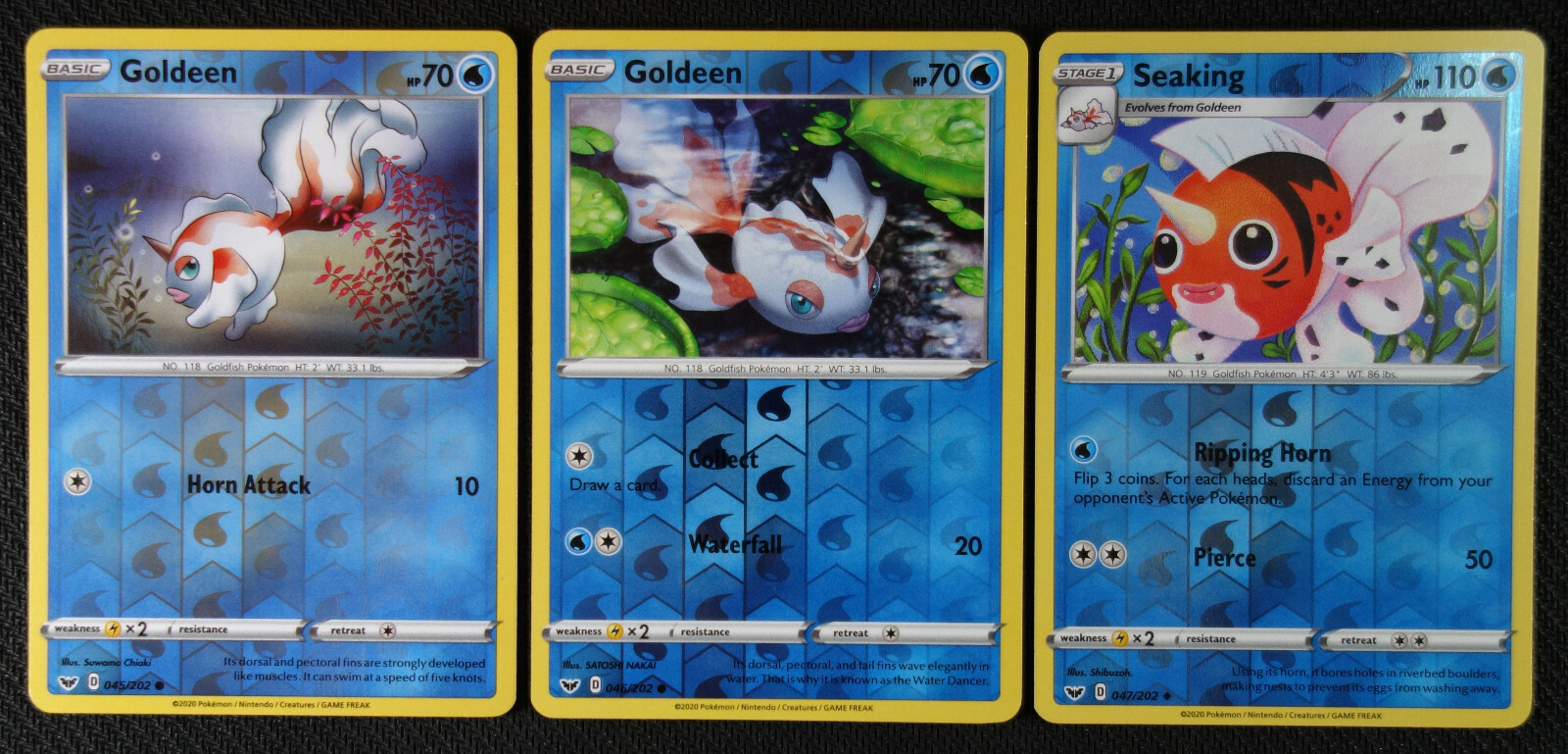 Pokemon Cards Goldeen 045 046 Seaking 047 2 Reverse Holo Sword Shield Nm M Ebay Pokemon Cards Goldeen 045 046 Seaking 047 2 Reverse Holo Sword Shield Nm M Ebay