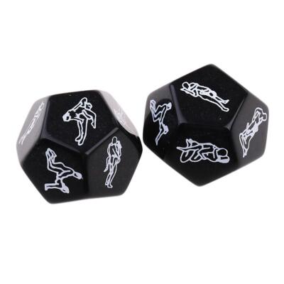 2 Stück Neuheit Sexspiel Positionswürfel D12 schwarz für Erwachsene Paare Spiel Vorspiel