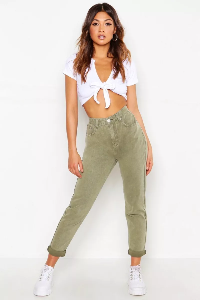 Khaki mom pants sale