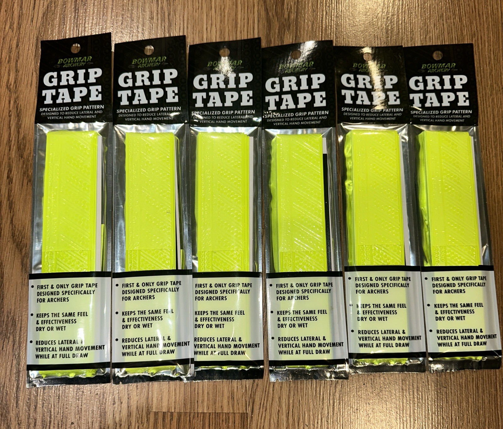 6 PACK BOWMAR ARCHERY GRIP TAPE DESERT YELLOW NEW