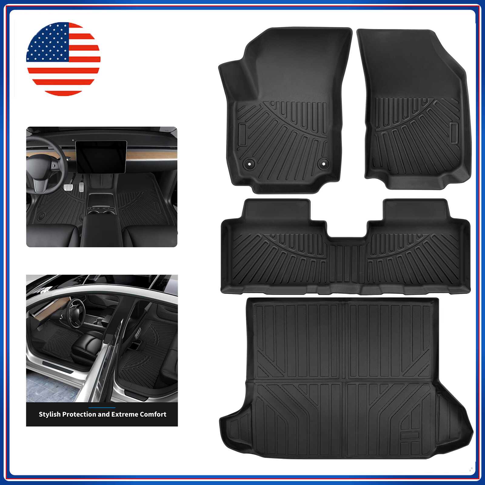 For Chevrolet Equinox 2018-2023 Car Floor Mats Front & Rear Liner Waterproof Mat
