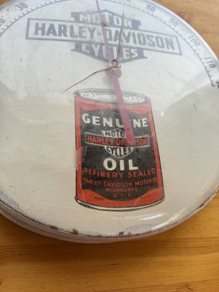 vintage Harley Davidson Outdoor thermometer USA made see pics eBay