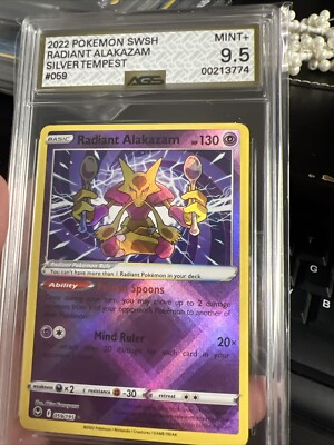 A*D様 ポケモンカード 2022 Pokémon Radiant Alakazam #59 Silver Tempest Graded AGS 9.5