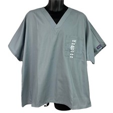 Cherokee Workwear Scrub Top V Neck Gray Unisex XL