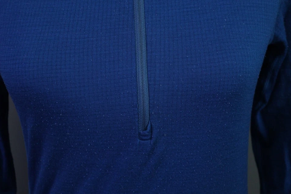 Icebreaker Azul Ligero 1/4 Cremallera Capucha Lana Merino Capa Base Superior Foto 4 de 4