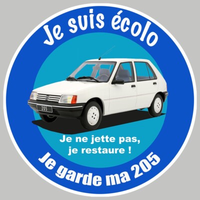 AUFKLEBER ICH BIN ÖKOLOGISCH ICH BEHALTE MEINEN 205 PEUGEOT AUFKLEBER EZ049