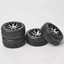 4PCS Aluminum Rims Wheels w/Tires for 1/10 RC On Road Touring CarmH