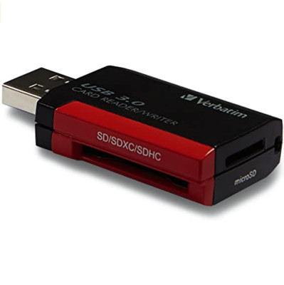 Verbatim Pocket Card Reader, USB 3.0 - Black NEW