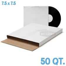 7.5x7.5x1'' Multi-Depth 45RPM RECORD BOX SHIPPING MAILERS 50 Qty ~ ( PREMIUM )