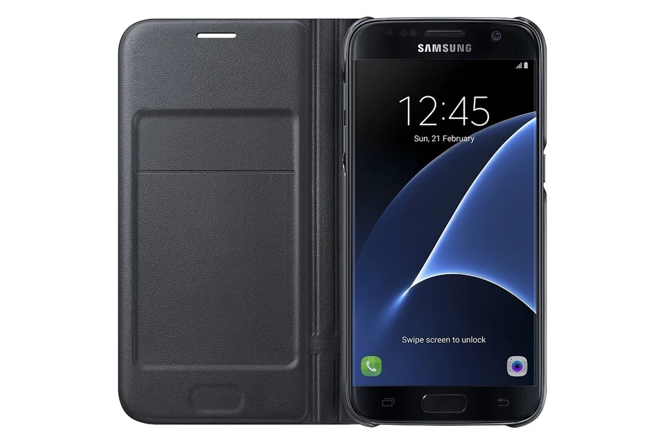 Brand New Original Samsung LED Wallet Cover Case for Samsung Galaxy S7 - Black ! - Image 3 of 4