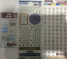 Inspirational Stickers & Alphabet ABC Rub-on Scrapbooking Sticker set