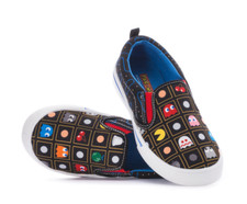 New Pac-Man Boy's Slip-On Canvas Sneakers Various Size: Little Kid 11 thru Kid 3