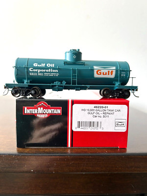 INTER.#46220  Gulf Oil ACF Riveted 10,000 Gallon Cars w/6 Car #s  H.O. 1:87