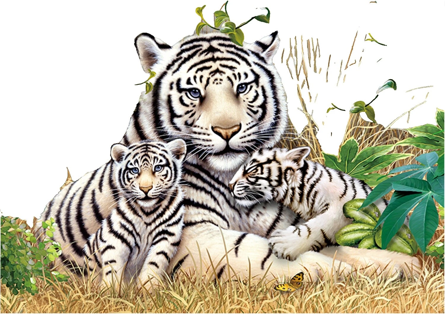 Animales de papel Blanco Puzzles