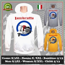 FELPA LAMBRETTA VINTAGE VESPA NO HAPPINESS TOUR CLUB UOMO DONNA BAMBINO HOODIE