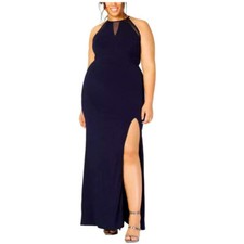 Formal Dress Plus Sizes 14W 18W 22W Navy Sheath City Studio Evening Gown NEW