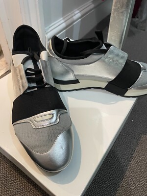 Silver Balenciaga Race Runners Womens Grey Balenciaga Runners