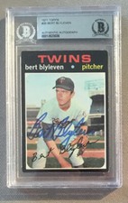 BERT BLYLEVEN RC SIGNED 1971 TOPPS #26 BECKETT AUTHENTIC ROOKIE  AUTO