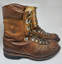 Vtg Chippewa Biker Logger Boots Mens Size 9EE Made In USA Leather