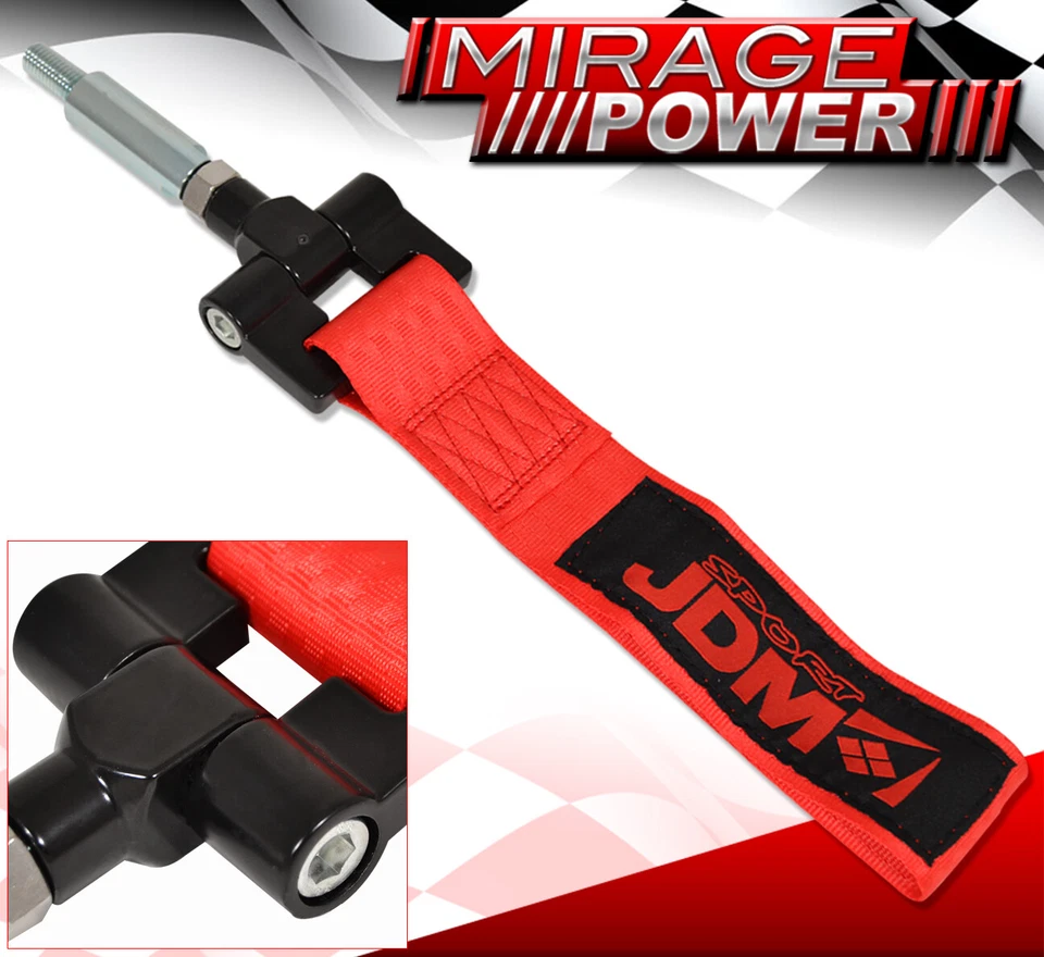 For Vw Gti Iv/Jetta 99-04 Towing Hook Strap+Screw On Bolt Threaded Adapter Red Foto 2 de 4