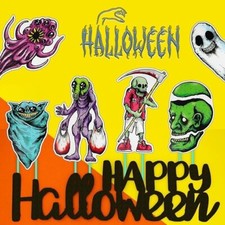 6 Pcs Decor Garden Lawn Yard Signs Stakes Halloween Decorations Outdoor