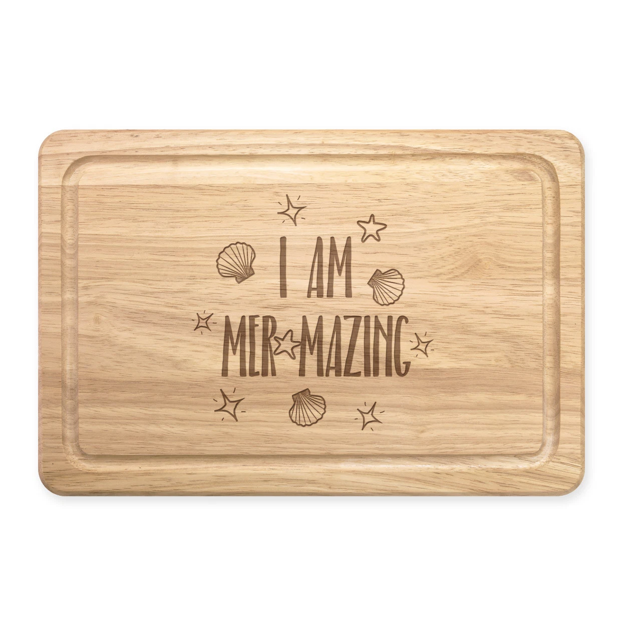 I Am Mer-mazing Rectangular Wooden Chopping Board - Funny Mermaid Amazing
