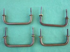 4 poignées fixes laiton meuble tiroirs classeur bureau largeur 10 cm