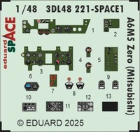 MW22 Eduard 3DL48221 A6M5 Zero (Mitsubishi) Space 1/48 3D Decal For Fine Molds
