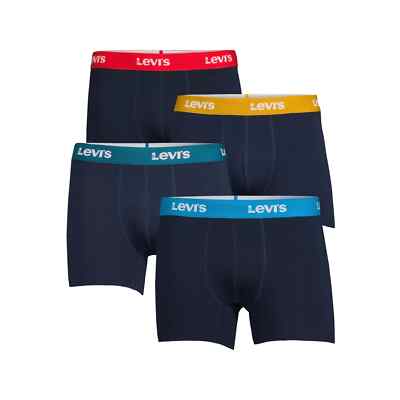 Levis 4-Pack Mens Cotton Stretch Boxer Briefs L (36-38) Navy Blue New