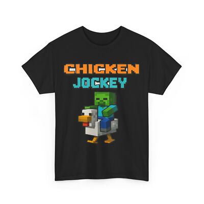 Chicken Jockey Zombie Pixel Art Zombie Gamer Funny Tee T-Shirt