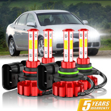 Fit Honda Accord 2003-2007 Led Headlight 4 Bulbs White Highlow Beam 9005 9006