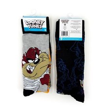 Looney Tunes Crew Socks Mens Womens Taz Tasmanian Devil Cartoon Fun Gift NWT New