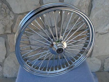 26X3.5" CHROME 48 FAT KING SPOKE FRONT WHEEL FOR HARLEY CUSTOM 1" BEARING