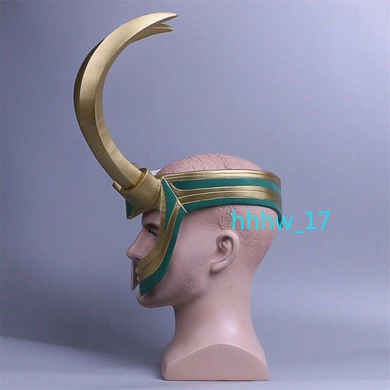 2017 Movie Thor 3 Ragnarok Loki Laufeyson PVC Cosplay Mask Helmet Halloween Prop - Image 4 of 4