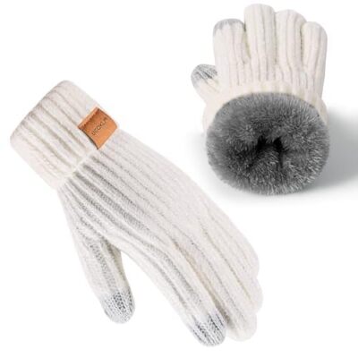 Winter Gloves,Womens Gloves Cold Weather Warm Fleece Lined,Touchscreen Fingers