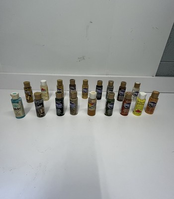 Vintage Lot of 15 Acrylic Color Paints NOS Deco Art 20 fl. Oz , Apple Barrel Etc