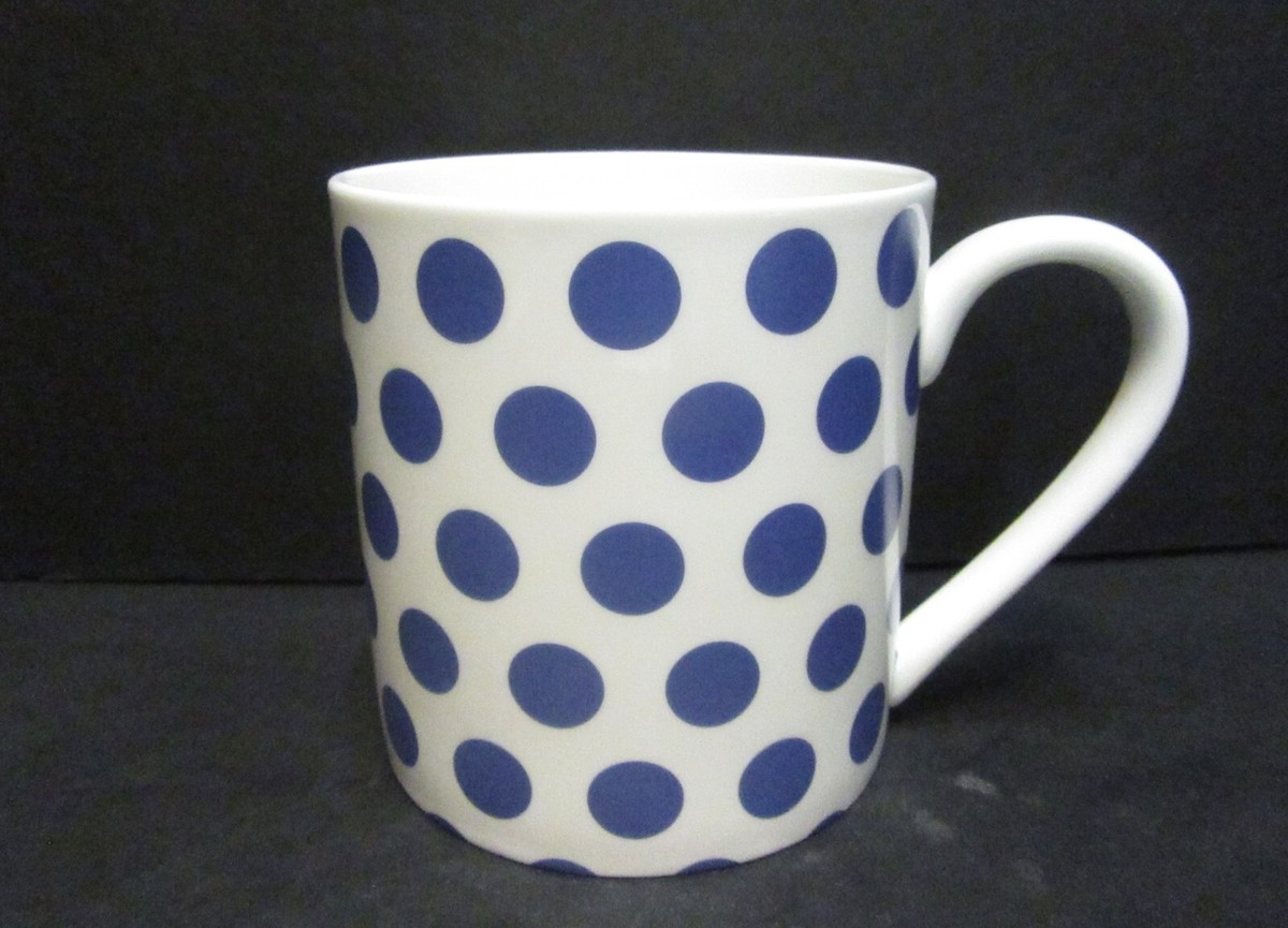 Extra Large Fine Bone China One 1 Pint Pot Mug Rik's Blue Polka Dots  18-20oz UK | eBay UK