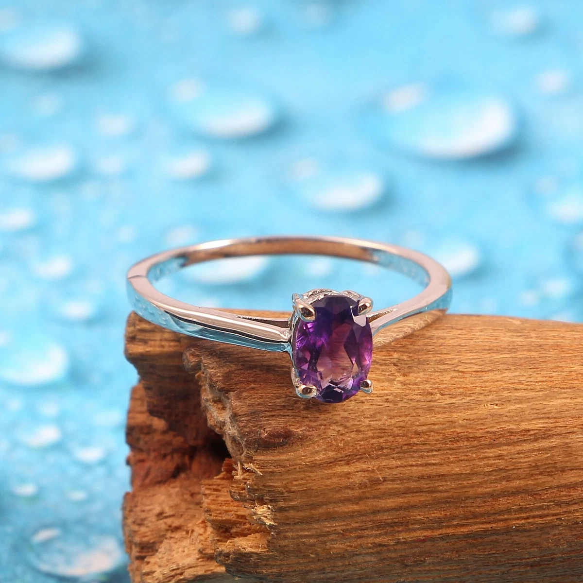 Rough Cut Amethyst Gold Tone Ring - TheTrendBlazer