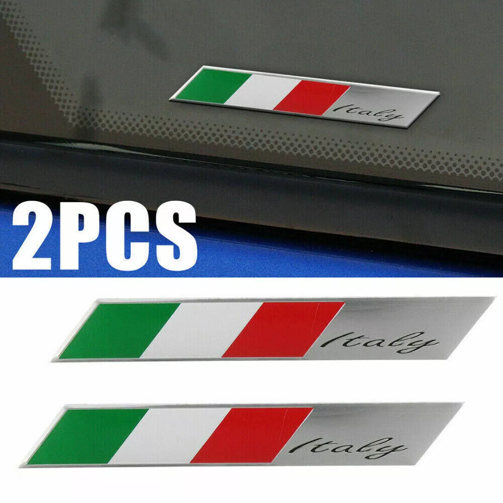 2x/Set 3D Italy Italian Flag Sticker Emblem Badge Decal Car Exterior Accessories