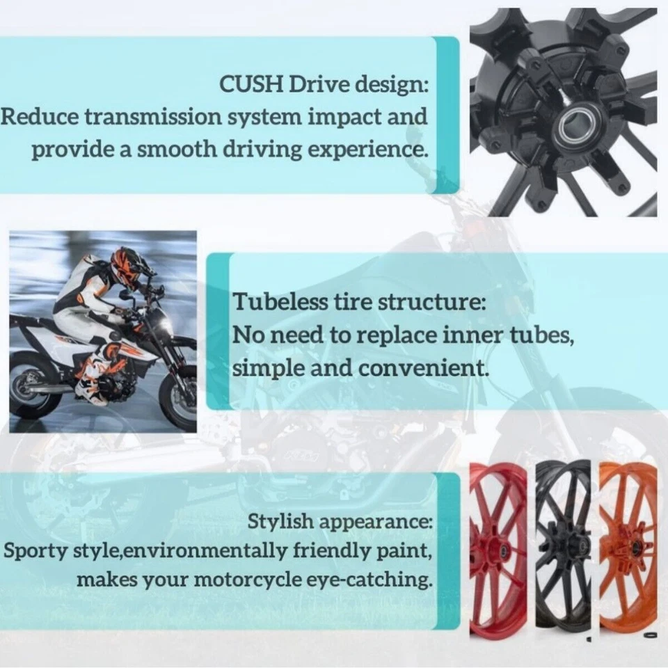 Llanta Supermoto 3.5/5.0 CUSH Drive Tubeless para Husqvarna FE FC FX TC 14-24 Foto 3 de 4
