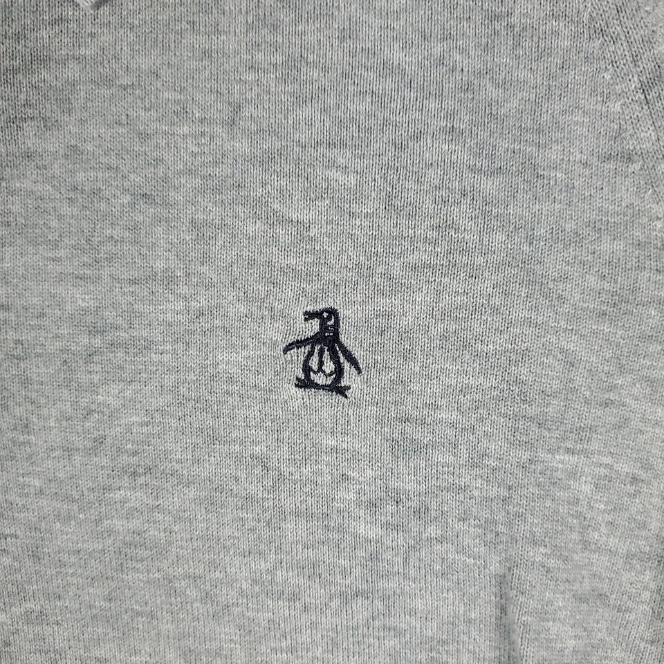 Penguin Munsingwear 毛衣男式小号灰色领套衫运动衫 — 第 2/4 张图片