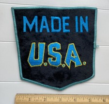 Made in USA Black Blue Lettering Embroidered 5.75” x 6” Back Jacket Patch
