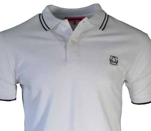 Alexander McQueen McQ Polo Shirt Size Small Slim Fit White Black Stripe Men's S - Picture 4 of 4